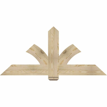Ekena Millwork Redmond Rough Sawn Timber Gable Bracket, Douglas Fir, 60"W x 27"H x 2"D x 6"F, 11/12 Pitch GBW060X27X0206RED00RDF